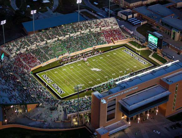 Apogee Stadium in Denton representing Denton County chauffeur service coverage