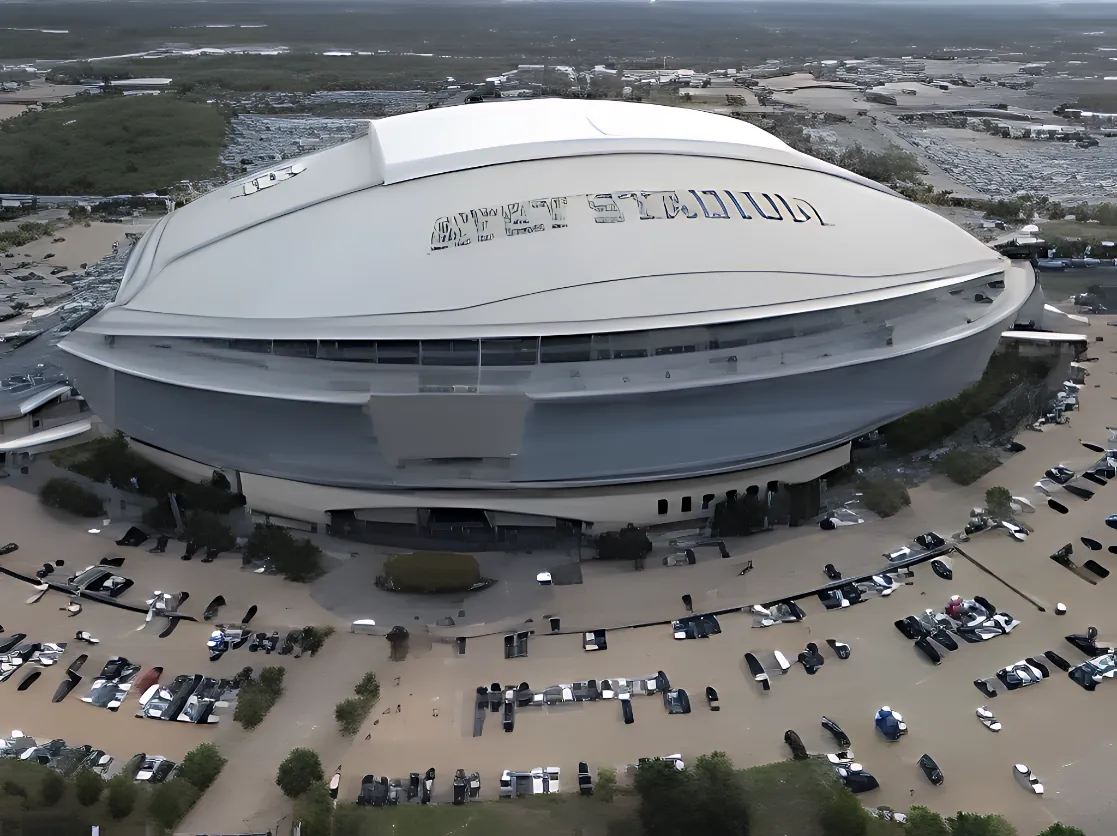AT&T Stadium aerial view Arlington TX for concert transportation Taylor Swift Beyoncé mega tour pickups QTS Black Car