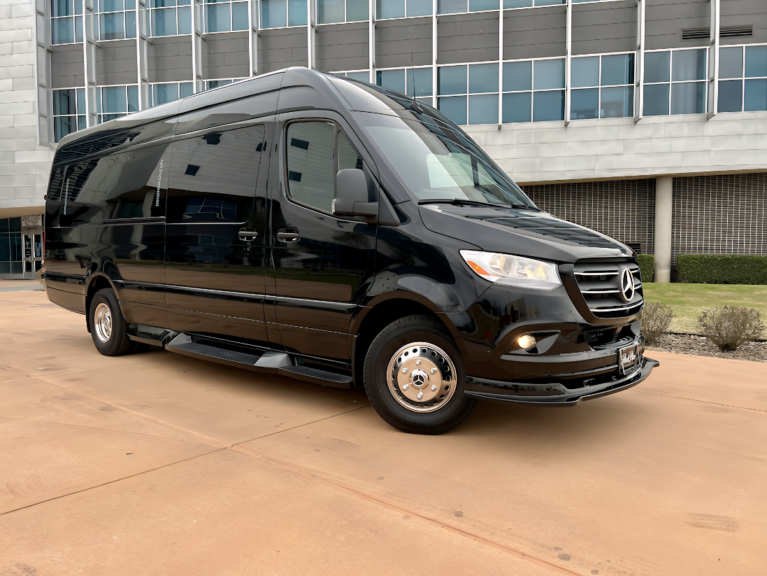 Black Mercedes Limo Sprinter exterior